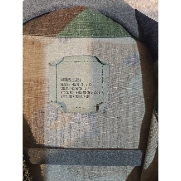 OOAK Upcycle Military Camo Jacket The Doors Rock Music Graphic Tee Boyfriend ML - Picture 3 of 10